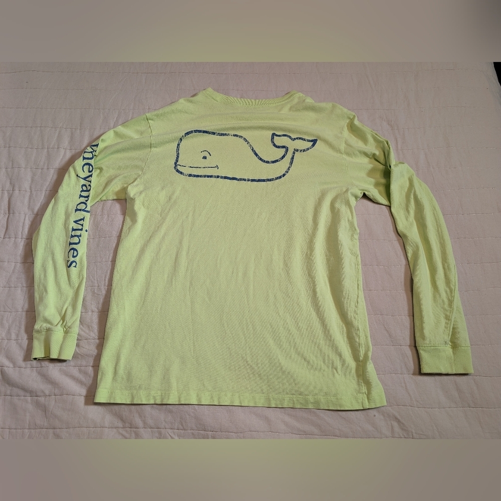 Vineyard Vines Men's Long-Sleeve Pocket Tee in Lime Green, Size Small